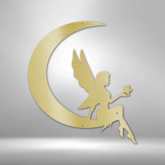 Fairy Moon Steel Sign Laser Cut Powder Coated Home & Office Metal Wall Decor Mul
